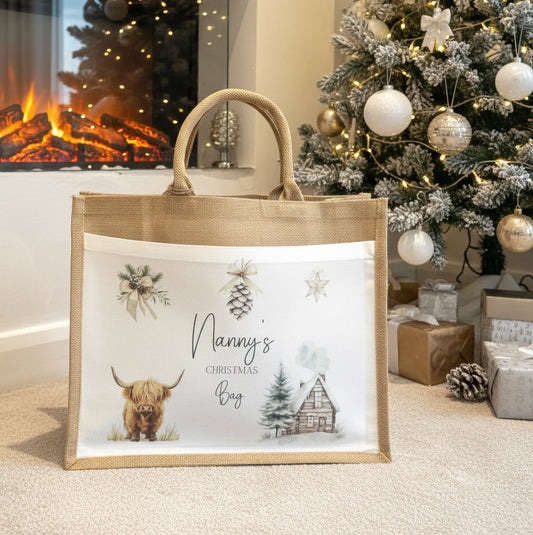 Christmas Eve Tote Bag - Highland Cow