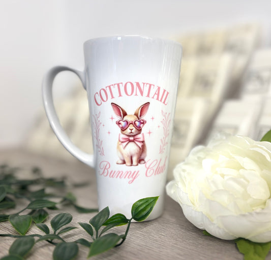 New Latte Ceramic Mug 17oz Cottontail Bunny Club inc Box