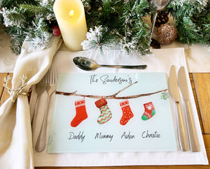 Christmas Table Placemat (stocking up to 5 names)