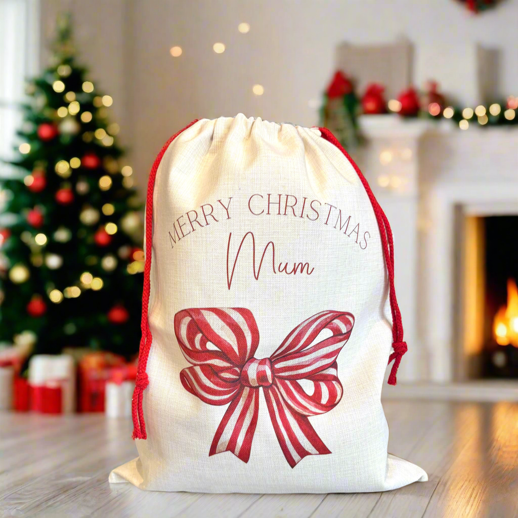 Red Bow Santa Sack