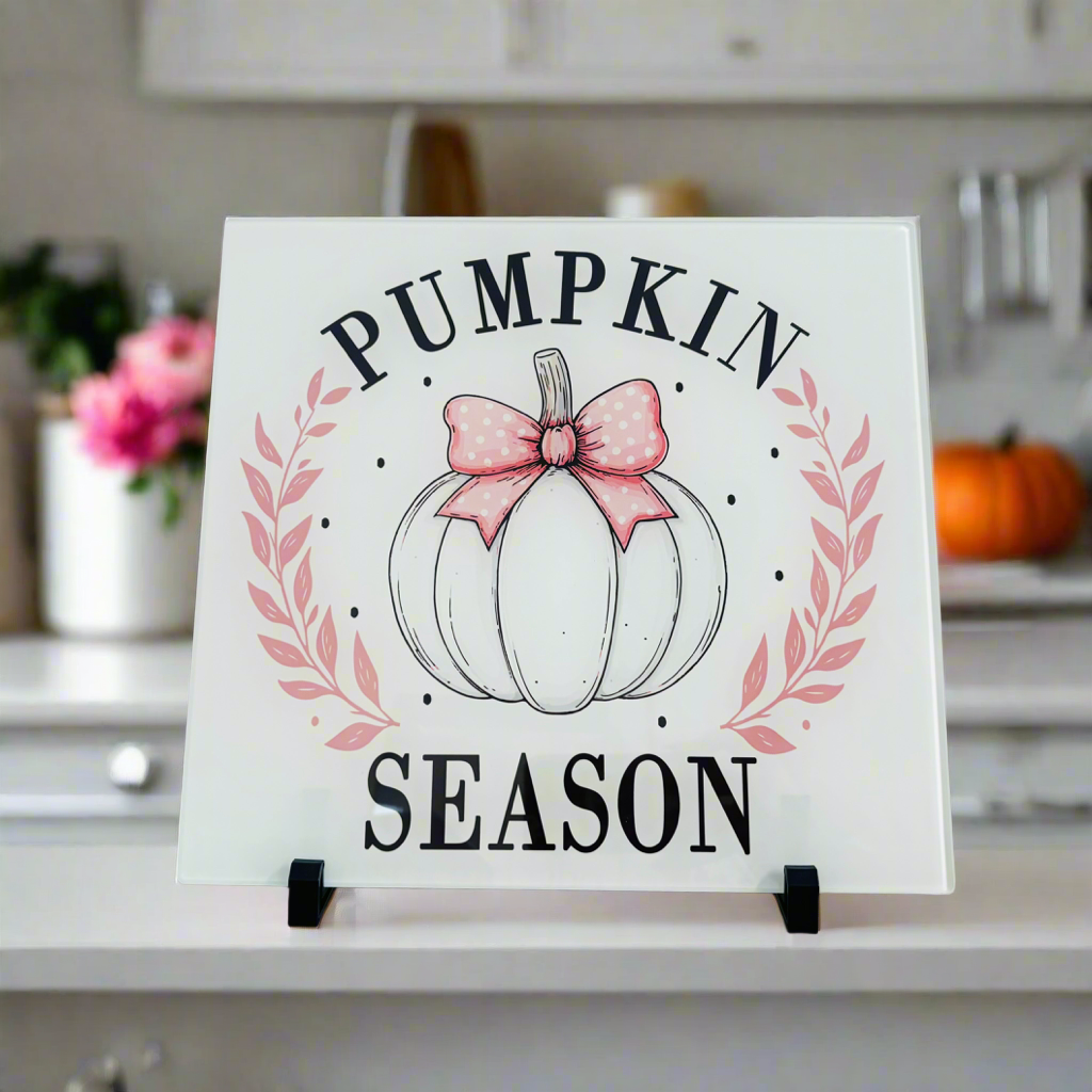 Pumpkin season - Pink - Chopping Board 30cm