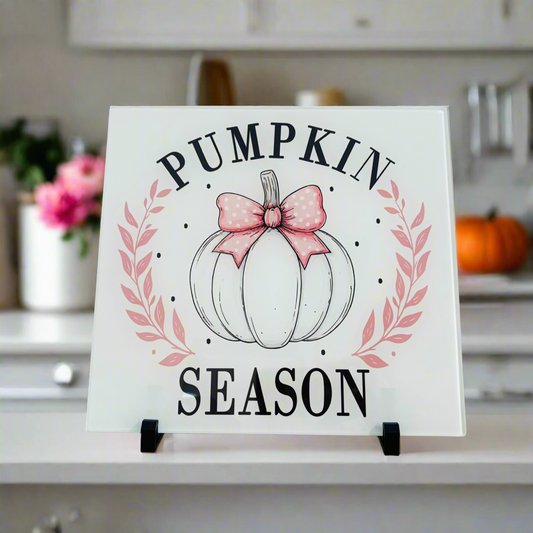 Pumpkin season - Pink - Chopping Board 30cm