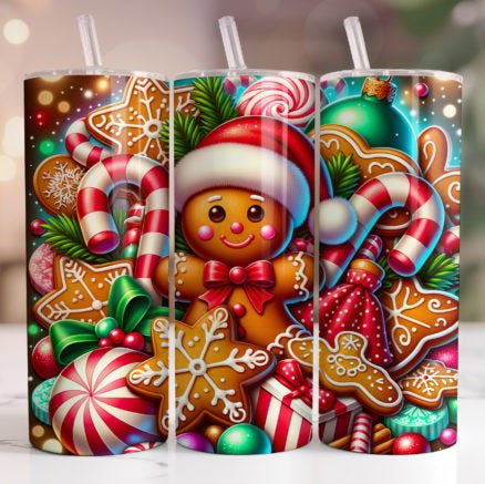 Gingerbread Christmas Skinny Tumbler 600ml