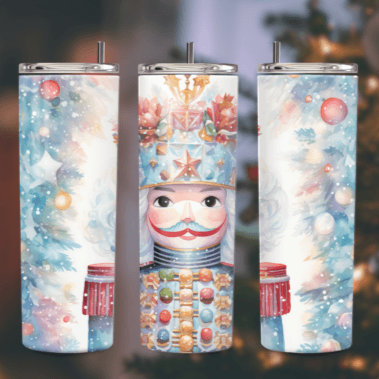 Light Blue Nutcracker Christmas Skinny Tumbler 600ml