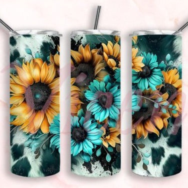 Sunflower Cowprint Tumbler