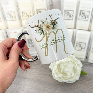 Antler Initial Mug