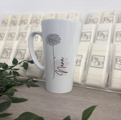 Latte mug -Flower - Nana (mark on the side)