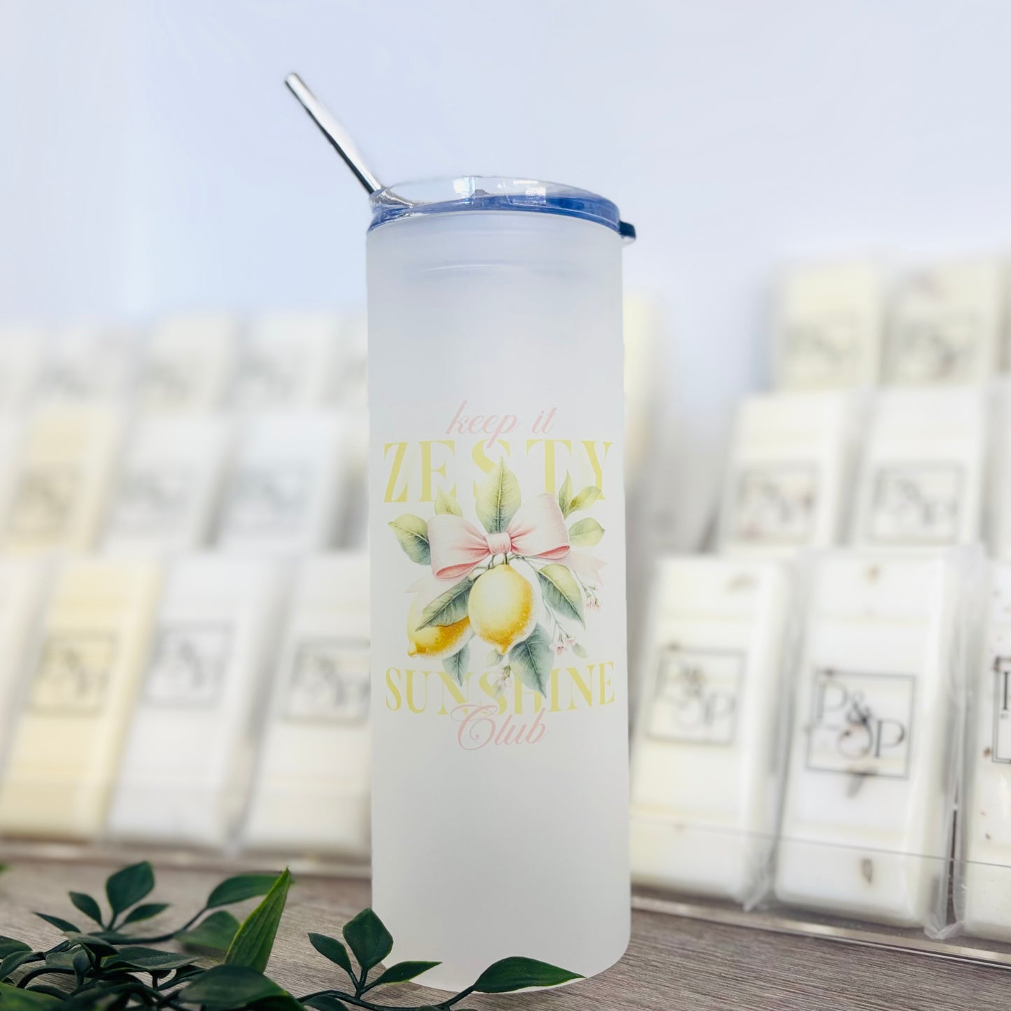 Frosted Tall Glass Tumbler Vintage 25oz Tumble