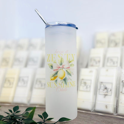 Frosted Tall Glass Tumbler Vintage 25oz Tumble