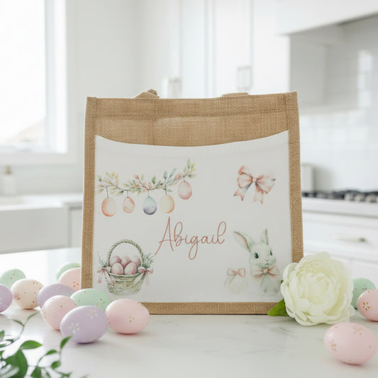 Easter White Bunny Design Tote Bag