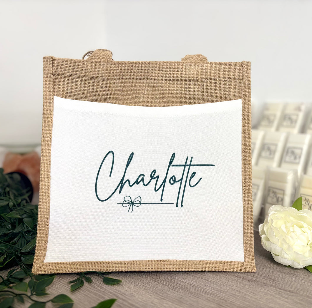 Any Name - Small Bow Tote Bag