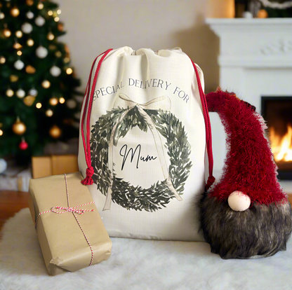 Santa sack Wreath and Bow