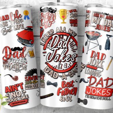 Dad Jokes Red Tumbler