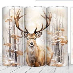 Stag Woodland/ Orange Tree Skinny Tumbler 600ml