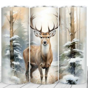 Stag Woodland Snowy Skinny Tumbler 600ml