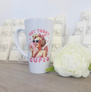 New Latte Ceramic “Not Today Cupid” Mug 17oz inc Box