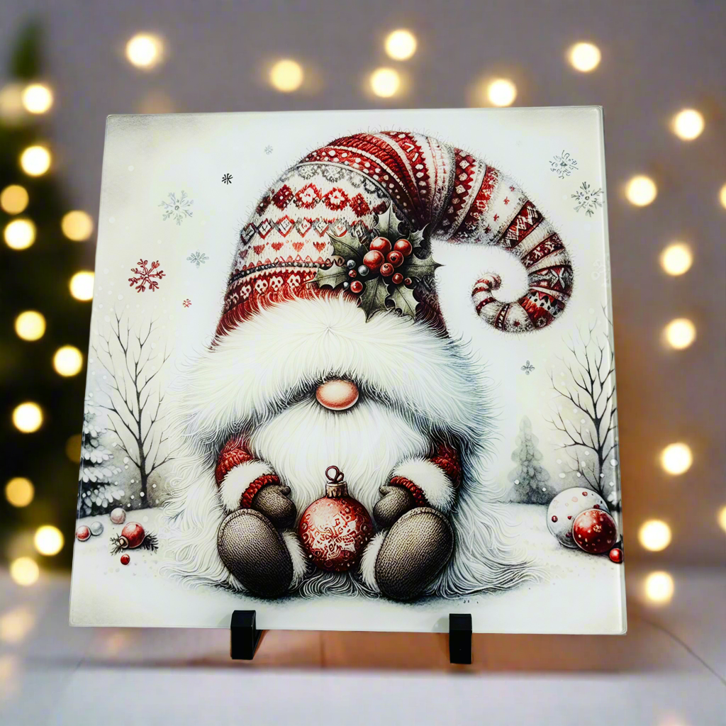 Fluffy Santa Gonk Chopping Board 30cm