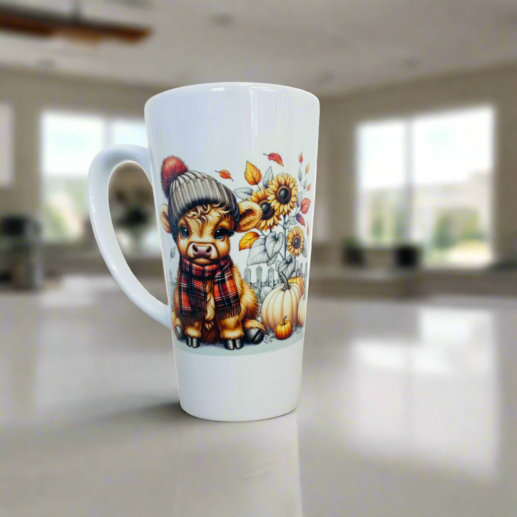 Highland Cow/ Pumpkin 17oz Latte Mug