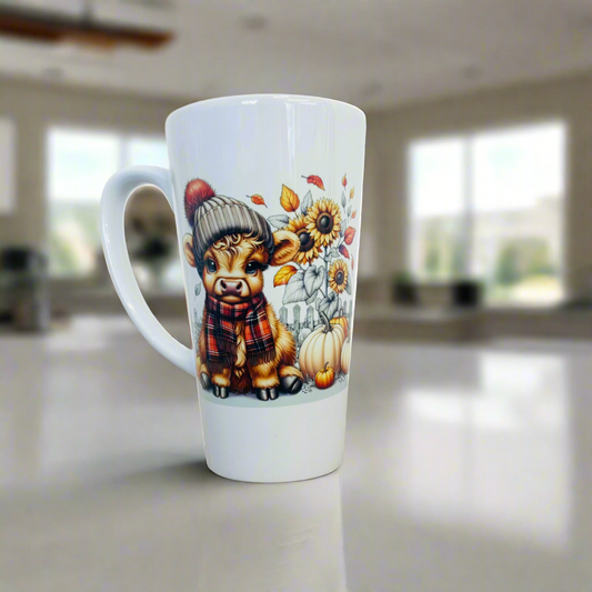 Highland Cow/ Pumpkin 17oz Latte Mug