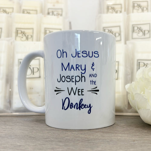 Jesus, Mary Joseph and the wee donky mug