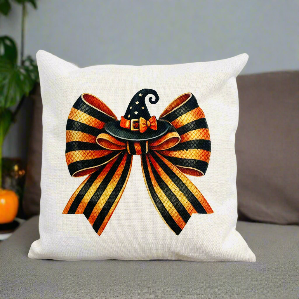 Orange and Black Witch hat Bow Design (Various Products)