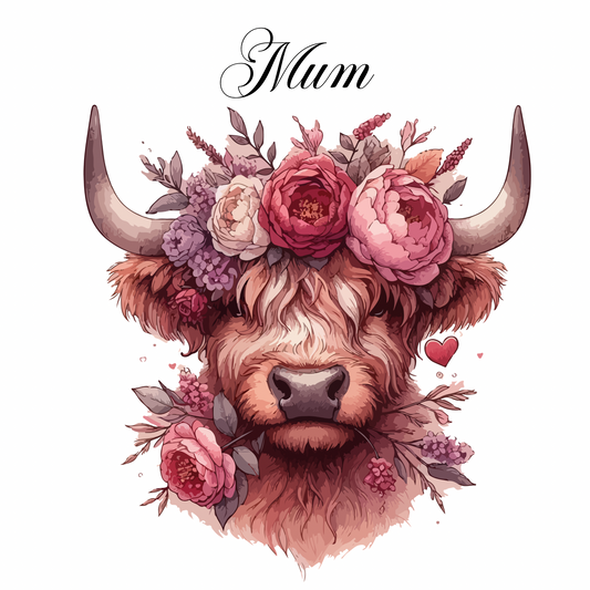 Highland Cow Valentines 2- Tester for Latte and 11oz Pink Mug