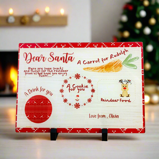 Santa Christmas Eve Plate Glass Board Design