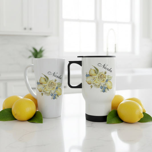Lemon Travel Mug 14oz and Large Latte Bundle