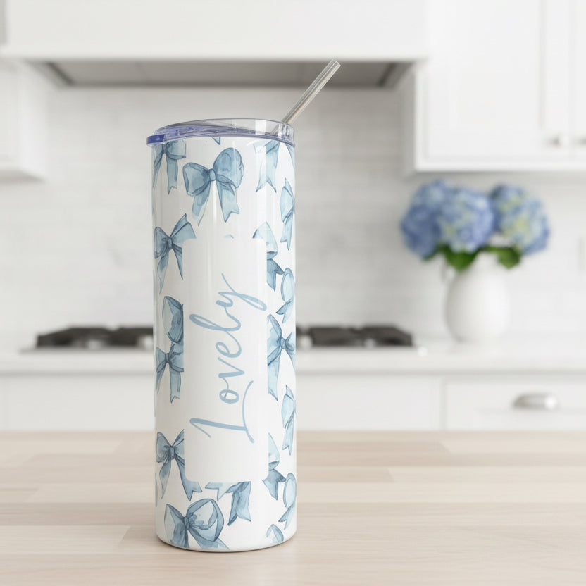 Blue Bow Named Tumbler