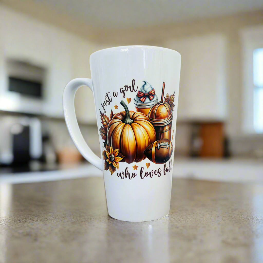 Just a girl who loves her fall 17oz Latte Mug