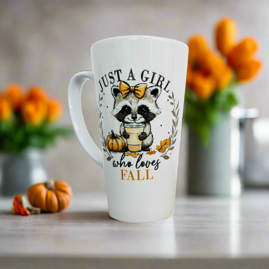 Racoon / Fall Latte 17oz Latte Mug