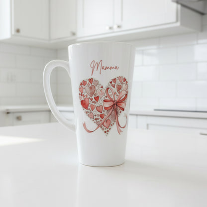 New Heart with Bow Mug 17oz