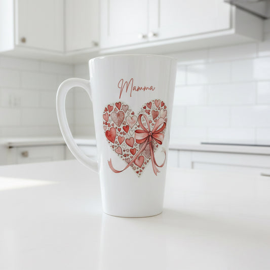 New Heart with Bow Mug 17oz