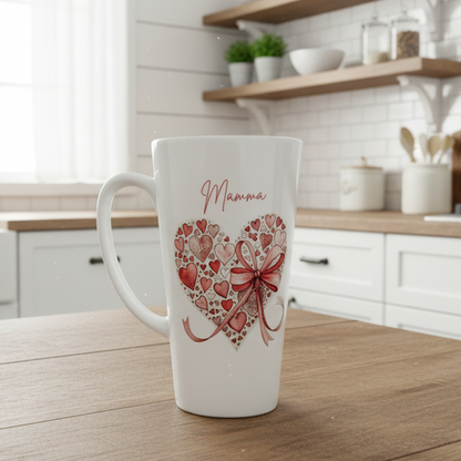 New Heart with Bow Mug 17oz