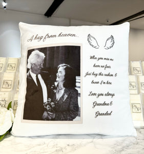 NEW CUSHION - A Hug from Heaven Quote