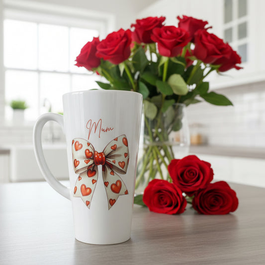 Big Heart Bow Latte Mug