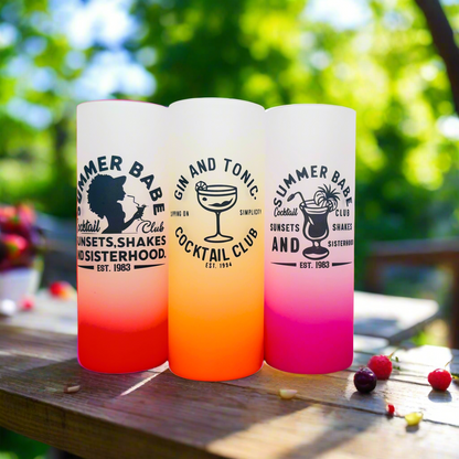 Cocktail Tall Neon Skinny Glass Tumbler 25oz