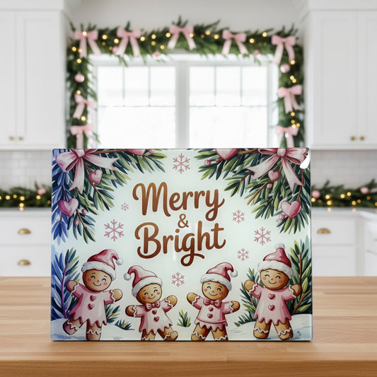 Merry and Bright Gingerbread Chopping Board/ Splashback A3