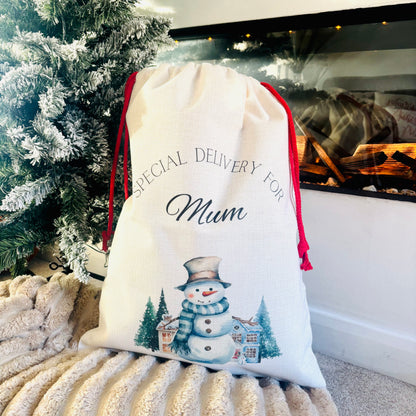 Snowman Santa Sack