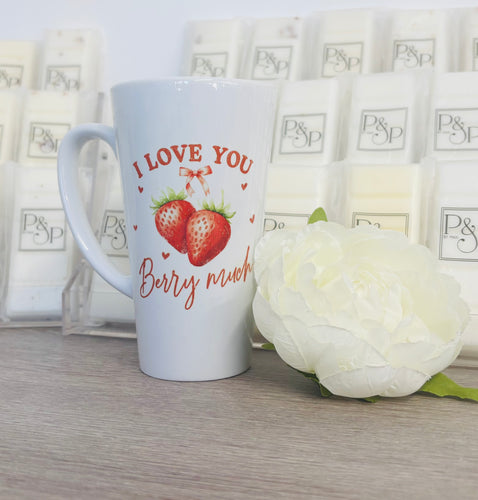 New Latte Ceramic “I Love you Berry Much” Mug 17oz inc Box