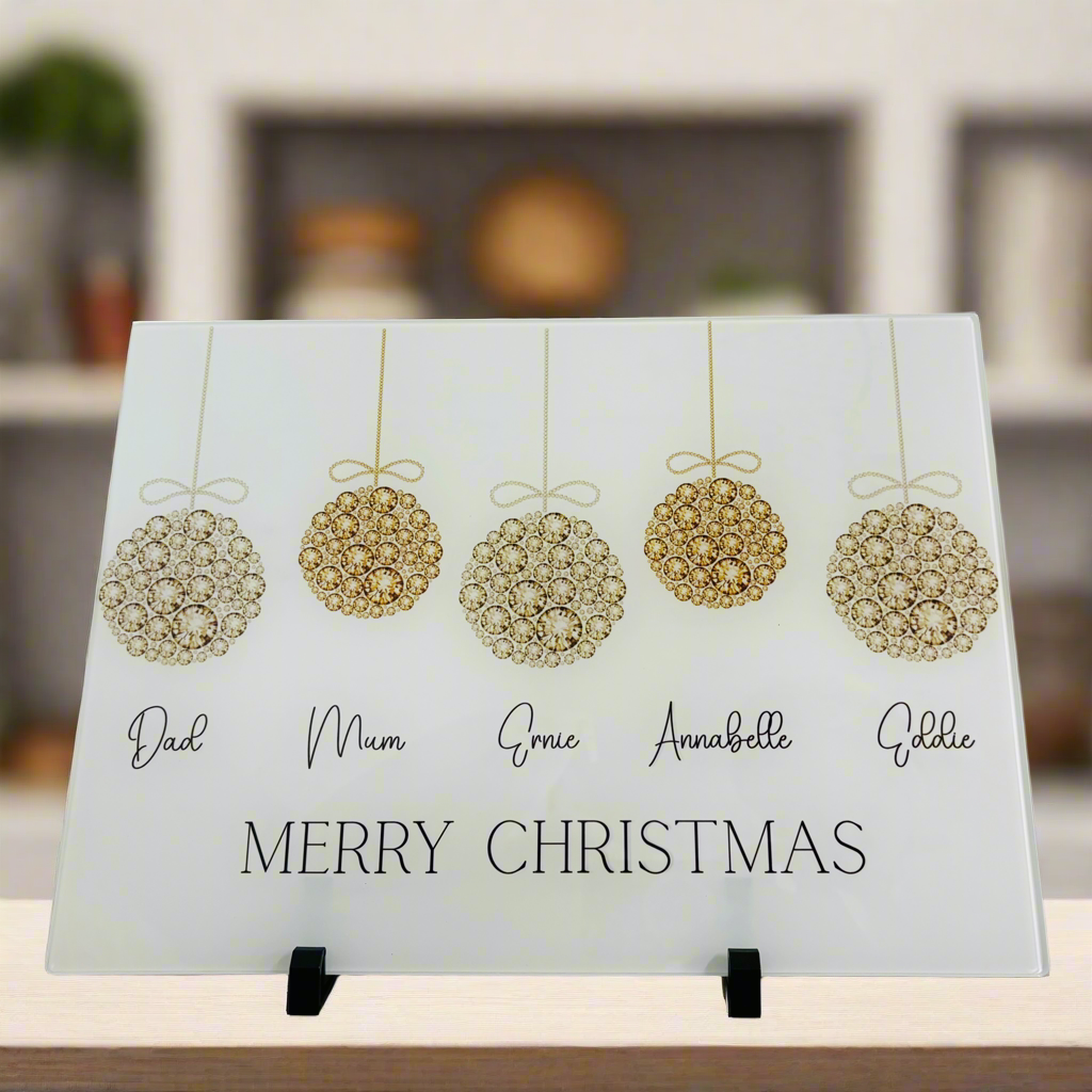 Gold Bauble Family - A3 Splashback / Choppingboard