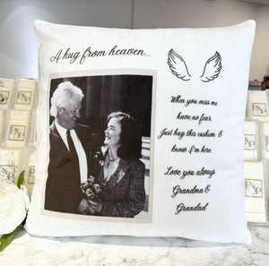 A Hug from Heaven Quote Cushion 40cm