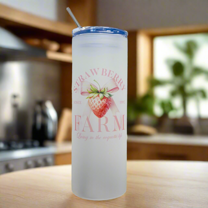 Frosted Tall Glass Tumbler Vintage 25oz Tumble