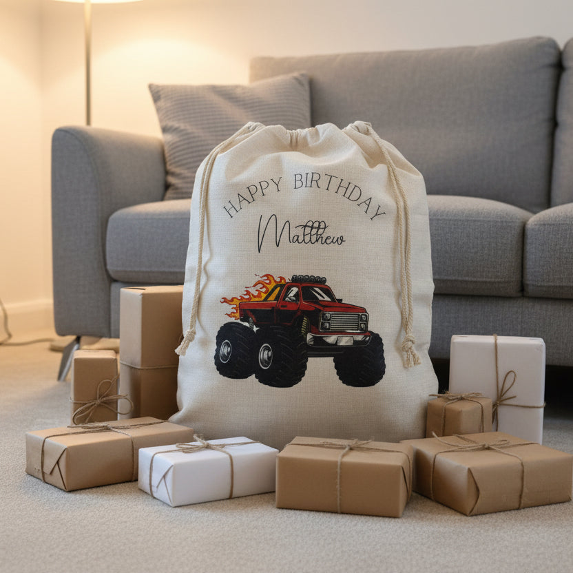 Monster Truck Birthday Sack