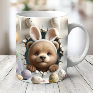 Plastic/ Polymere Bear Easter Peakaboo Mug