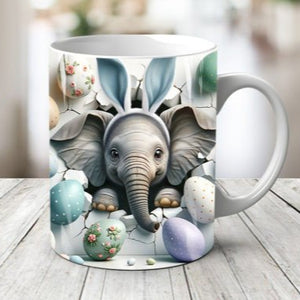 Plastic/ Polymere Elephant Easter Peakaboo Mug