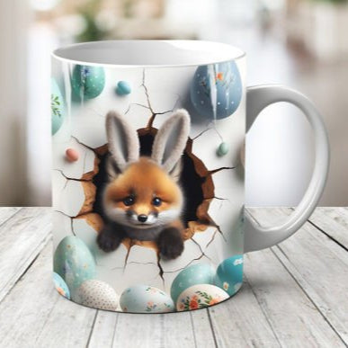 Plastic/ Polymere Fox Easter Peakaboo Mug