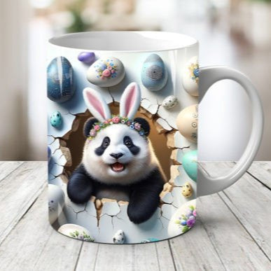 Plastic/ Polymere Panda Easter Peakaboo Mug