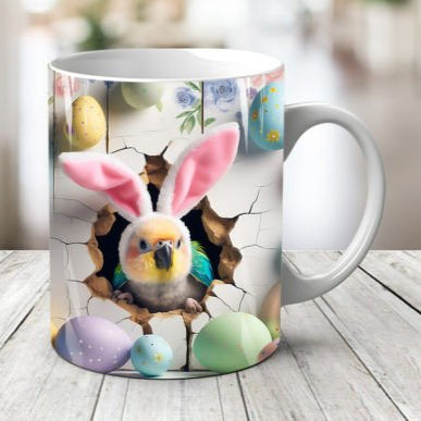 Plastic/ Polymere Parrot Easter Peakaboo Mug