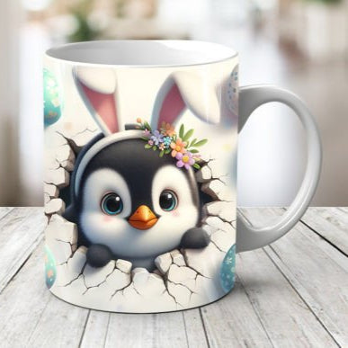 Plastic/ Polymere Penguin Easter Peakaboo Mug